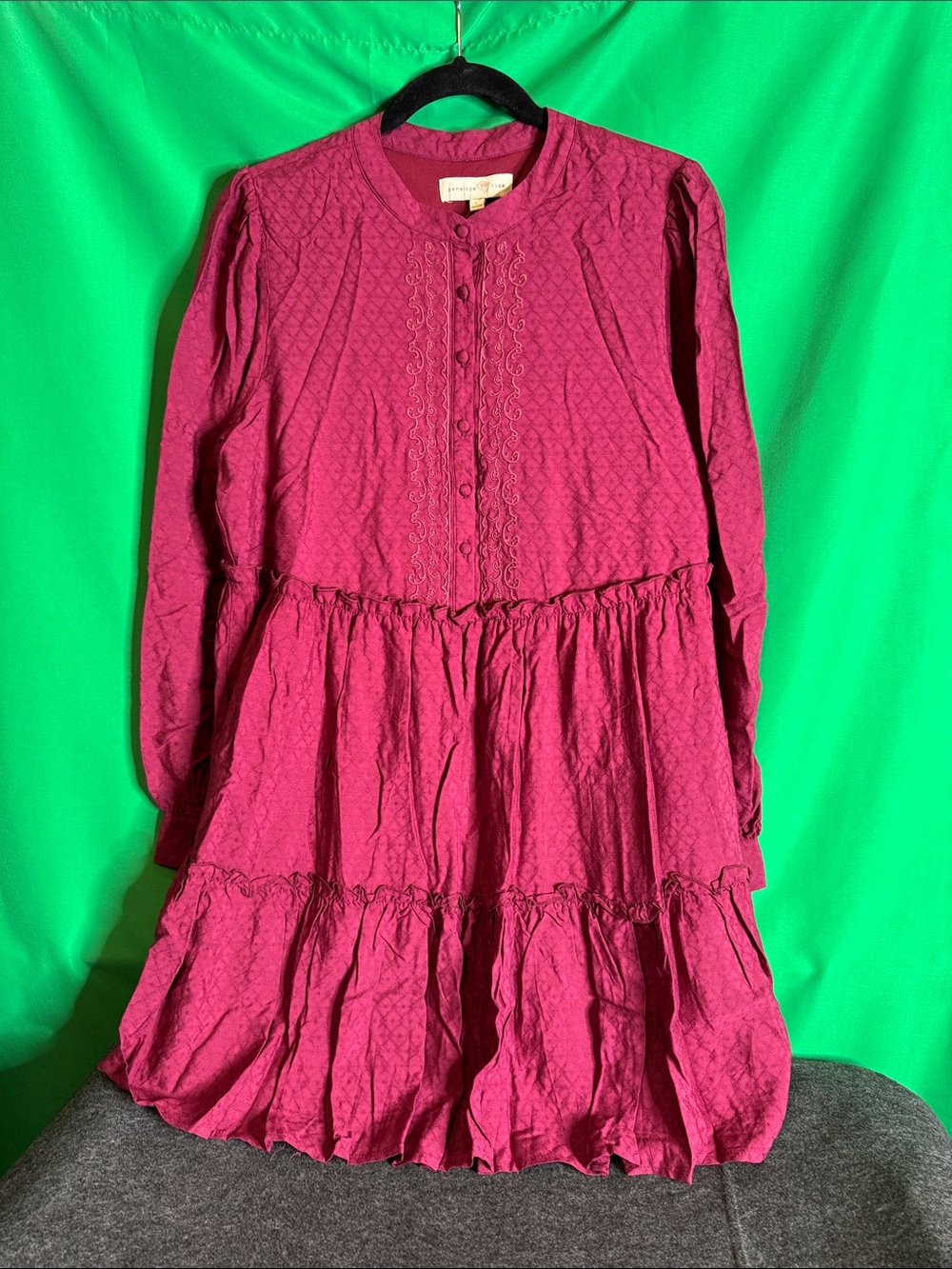 Short dress Penelope Rose large long sleeve lined NWT
